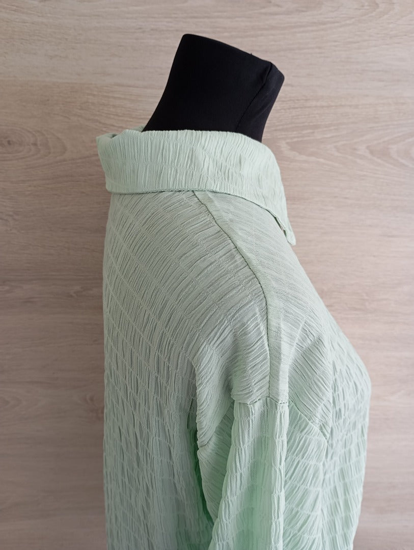 Chemise plissée manches longues - S - Menthe - Très bon état