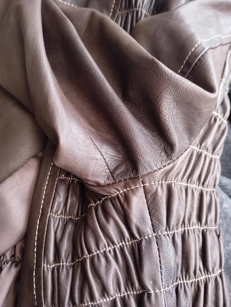 Belle veste/perfecto en 100% cuir véritable - Vera Pelle taille - L - Marron