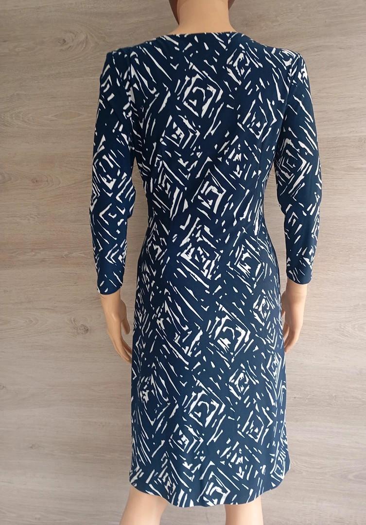 Robe Lauren Ralph Lauren - S - Marine et blanc - manches longues - marine et blanc - col cache coeur