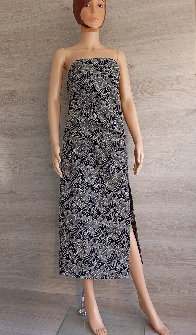 Robe bustier fleurie noir & beige — Zara — Taille L — Neuve