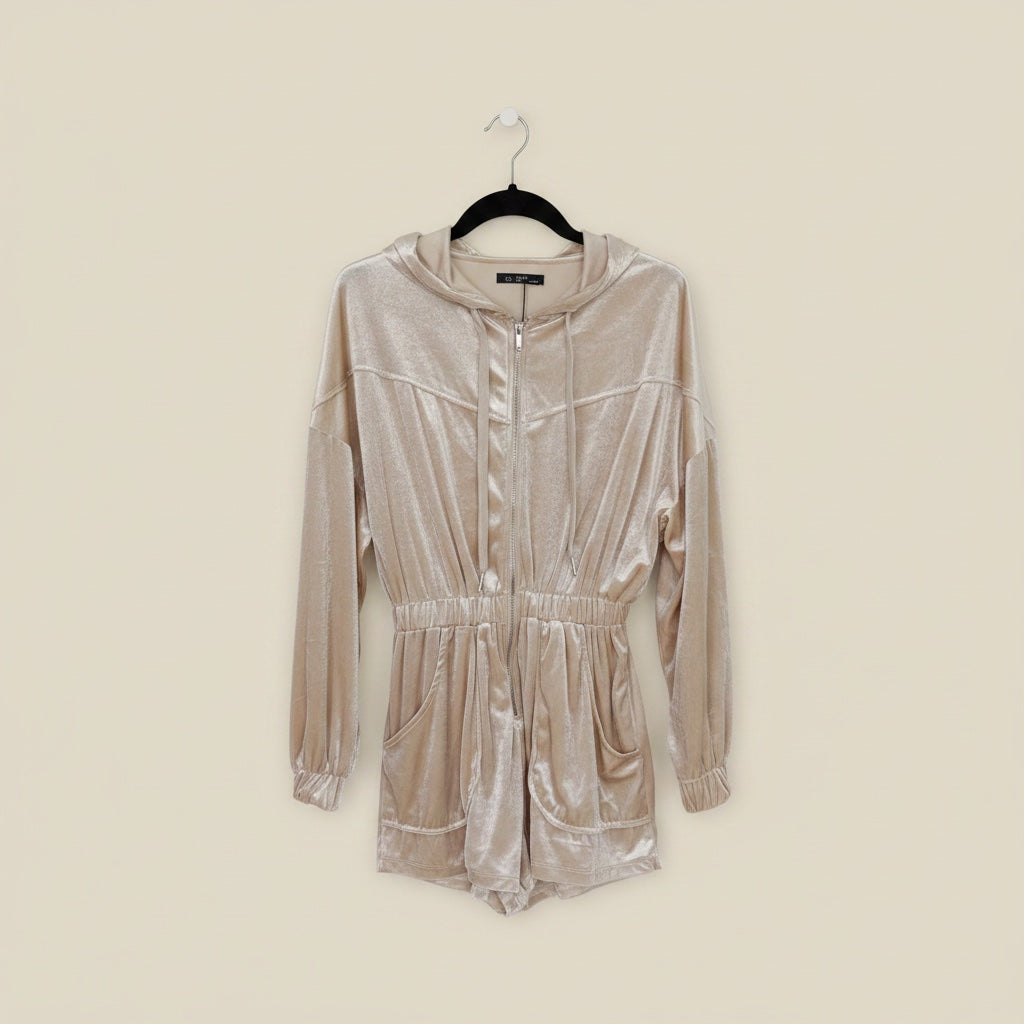 Combinaison Short Bershka Beige Satinée – Taille S