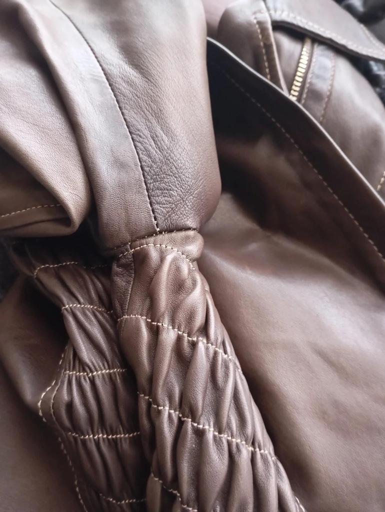 Belle veste/perfecto en 100% cuir véritable - Vera Pelle taille - L - Marron