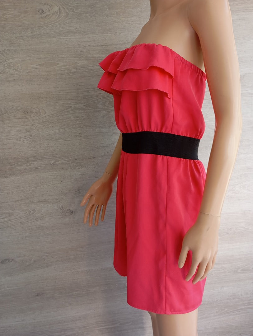 Robe bustier Naf Naf - 38 - Rose/noir - Très bon état