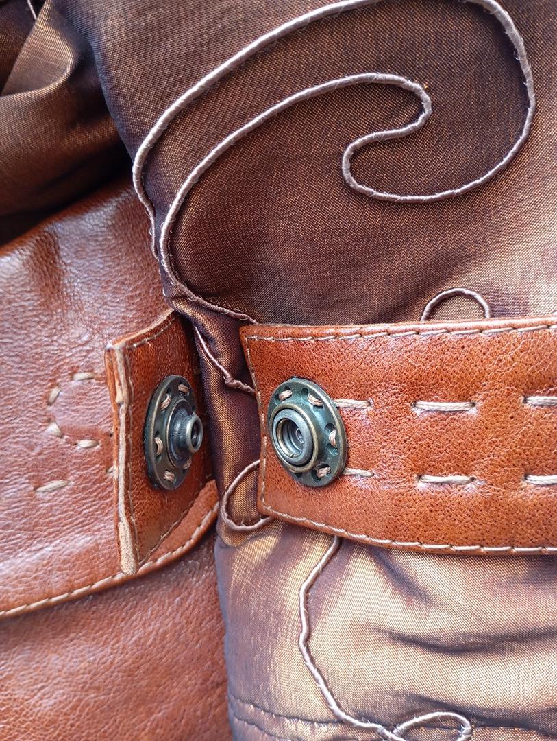 Manteau en fourrure naturelle de Renard Elazar Leather taille S - Marron bronze irisé