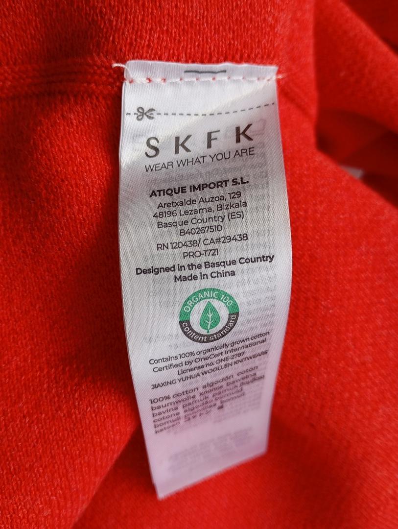 Jupe courte d'hiver 🌸 Skfk 🌸 38 - Corail - Neuf avec étiquette - 100% coton biologique - maille
