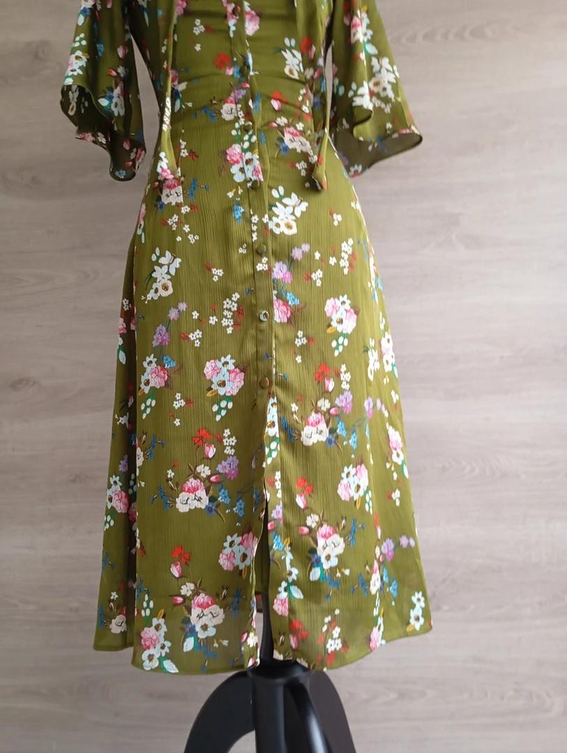 Robe midi Mango - Xs - Kaki - Très bon état