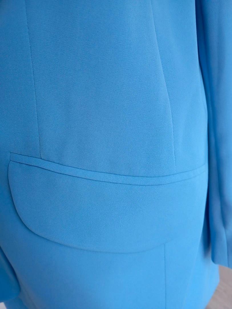 Tailleur bleu clair femme veste et jupe vintage S/m Atika
