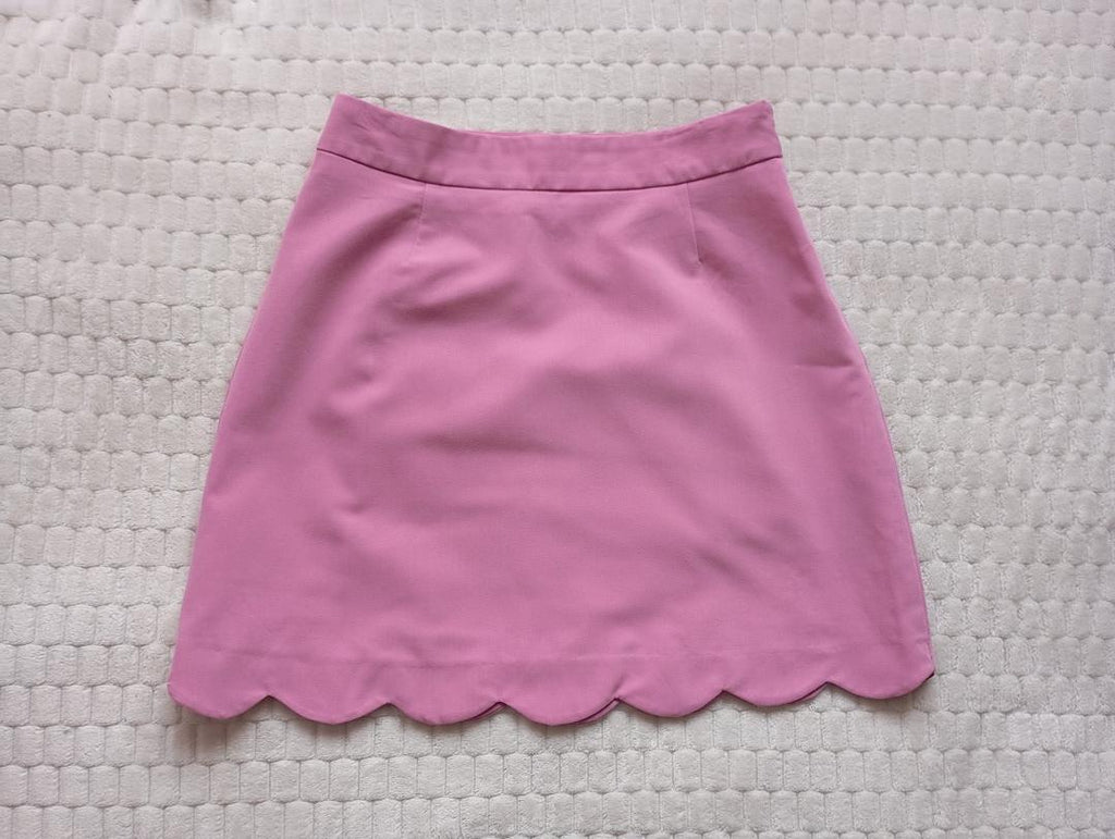 Jupe courte Asos taille S - Rose Poudré avec ourlet festoné