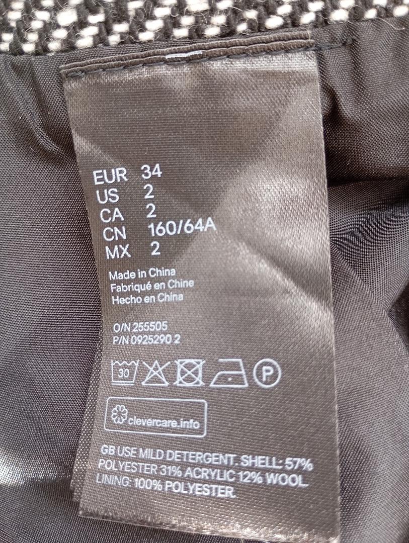 Jupe courte d'hiver H&m - 34 - Noir et blanc - Très bon état