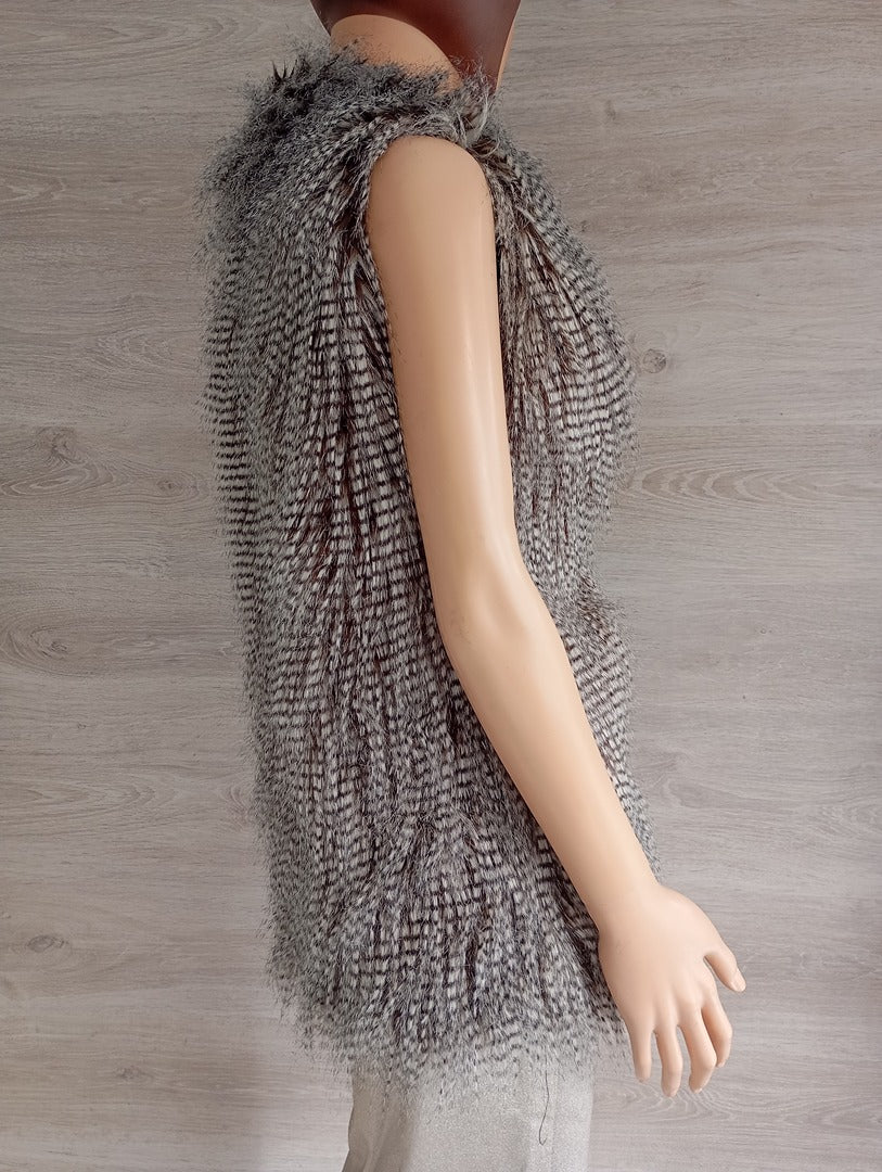 Gilet sans manches 🌸 Blanco 🌸 S - Gris - Neuf - fausse fourrure