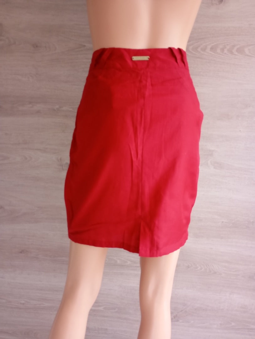 Jolie jupe Skunkfunk taille M - Rouge - en coton et soie - neuve