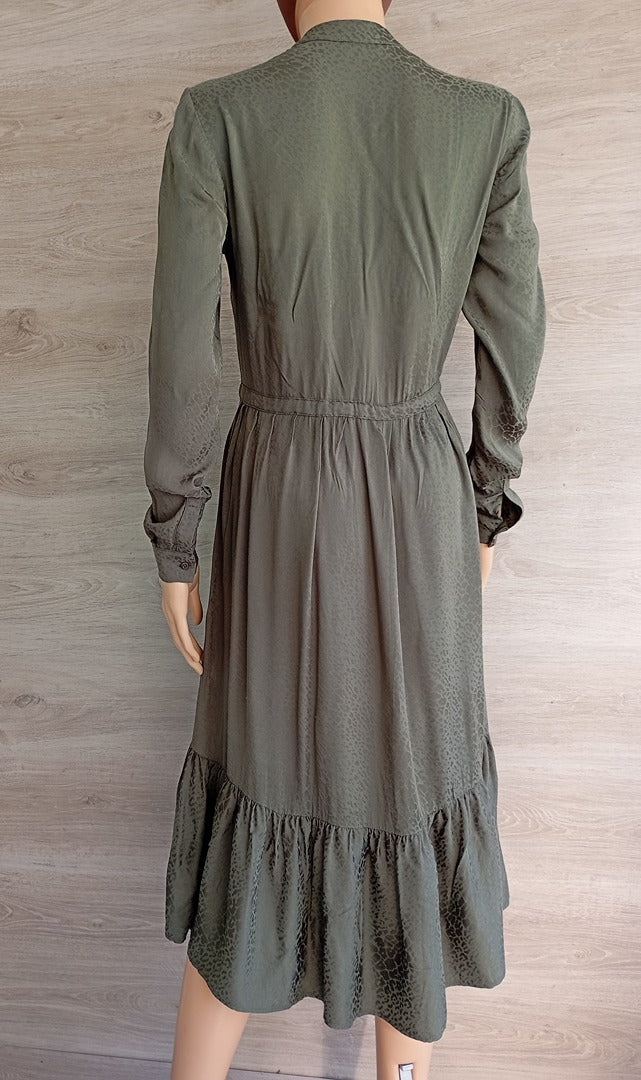 Robe midi Caroll manches longues taille 36 - kaki - Très bon état