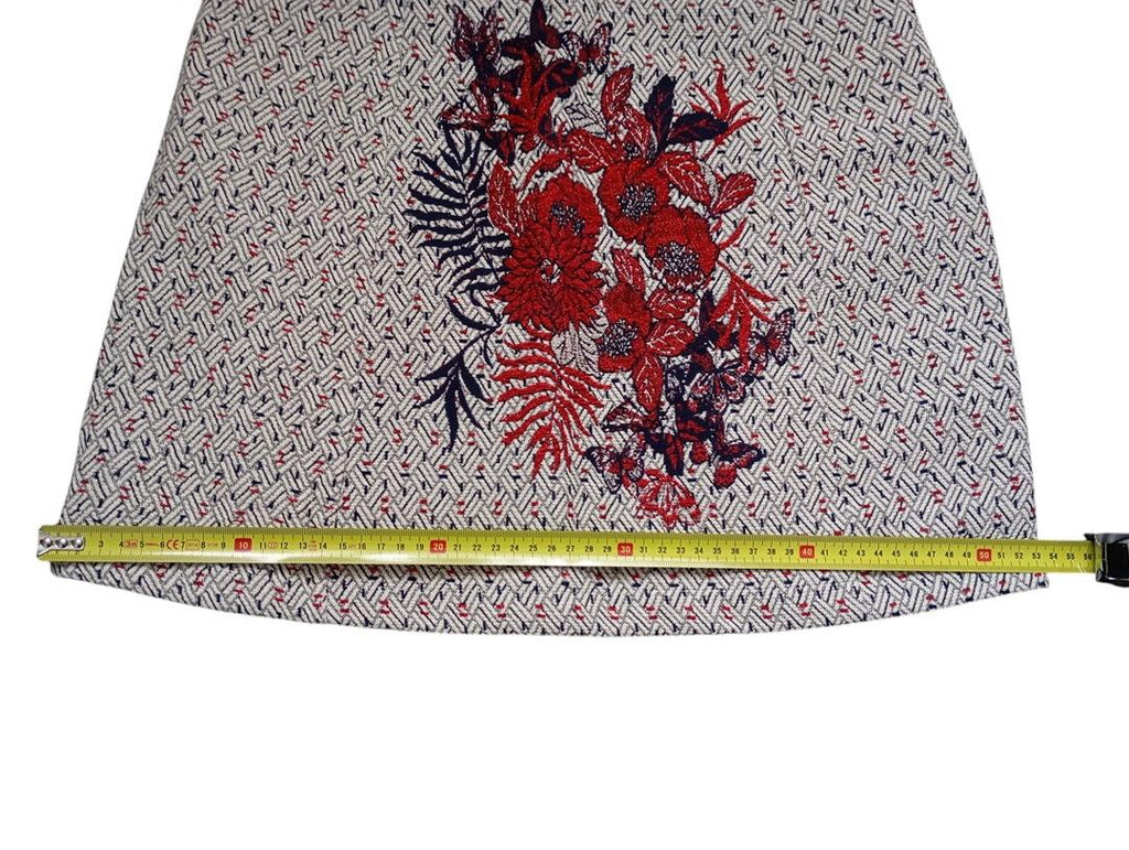 Mini-jupe 🌸 Springfield 🌸 38 - multicolore - Neuf avec étiquette - tissage jacquard - broderies
