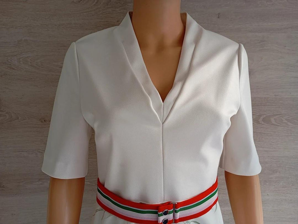 Robe mi-longue blanche imprimé nature — Ted Baker — Taille S — Très bon état