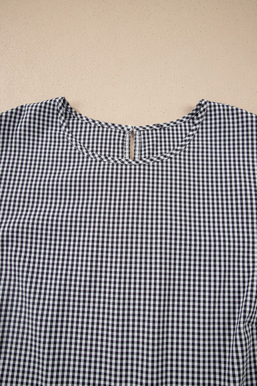 Pull Grande Taille à Carreaux — Nœud Décoratif & Manches Cloche