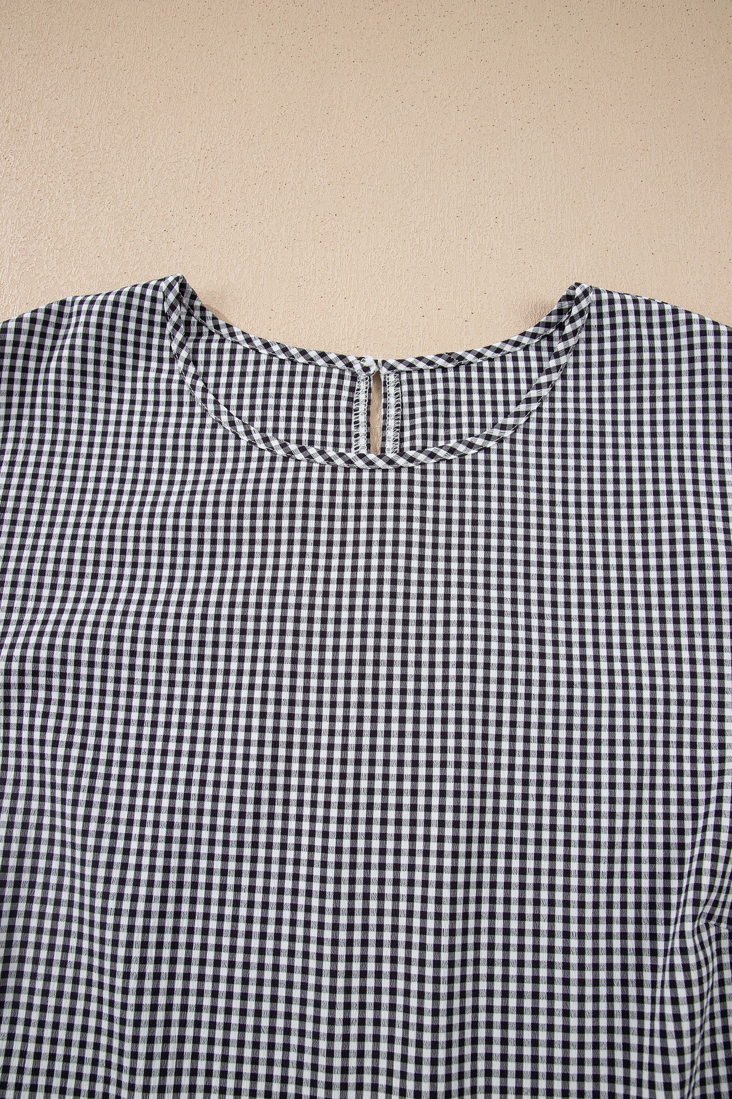 Pull Grande Taille à Carreaux — Nœud Décoratif & Manches Cloche