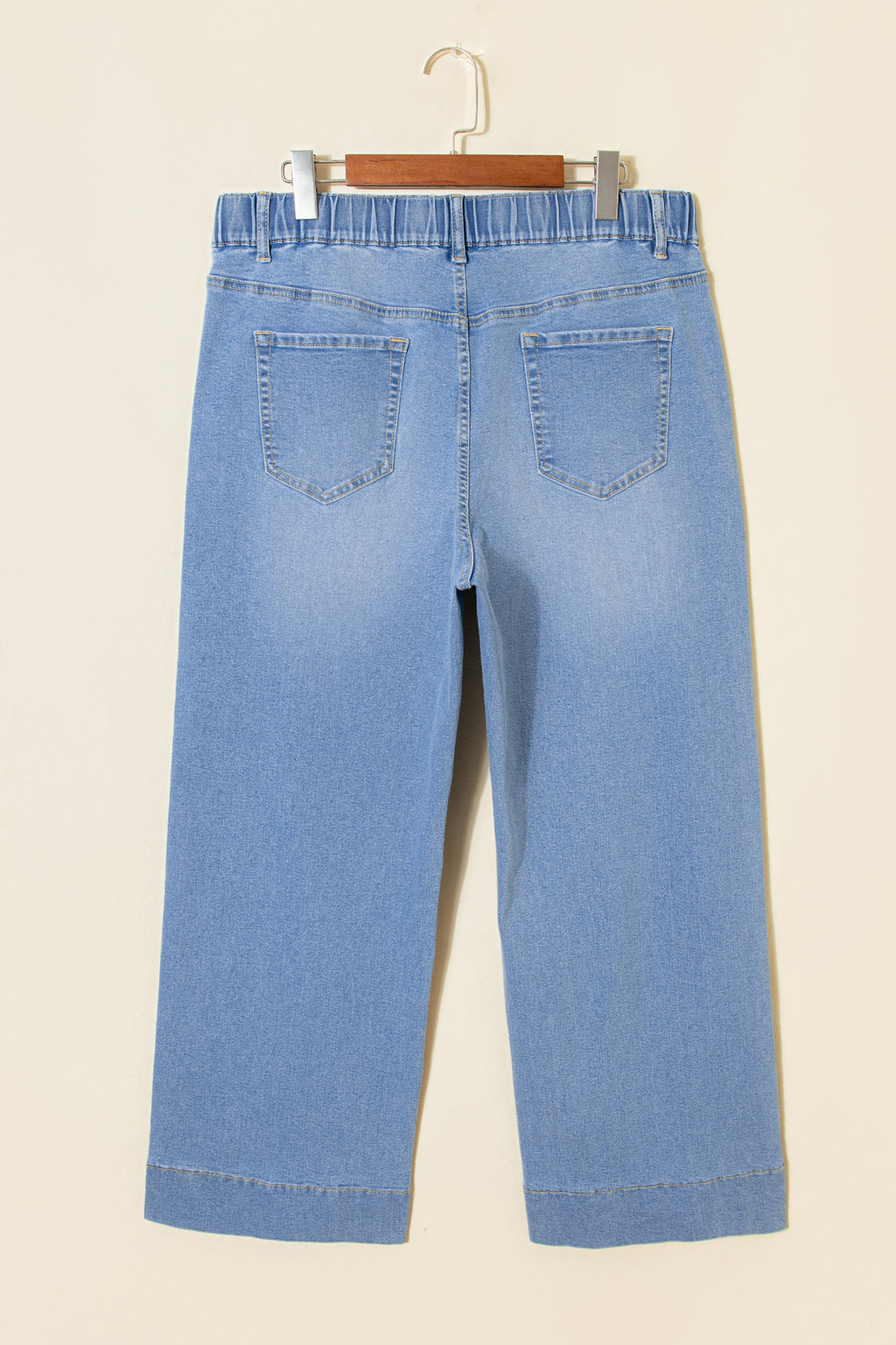 Jean Grande Taille Wide Leg à Lacets Contrastés