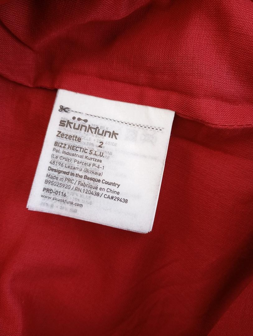 Jolie jupe Skunkfunk taille M - Rouge - en coton et soie - neuve