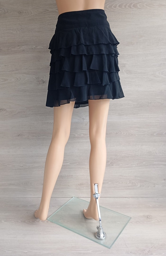 Mini-jupe noire à volants — Camaïeu — Taille M (38) — Très bon état