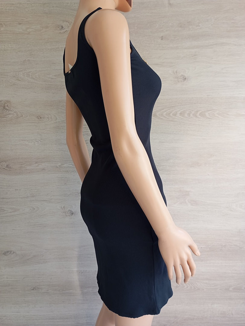 Robe mini noire détails dorés — Lança Perfume — Taille XS — Neuve