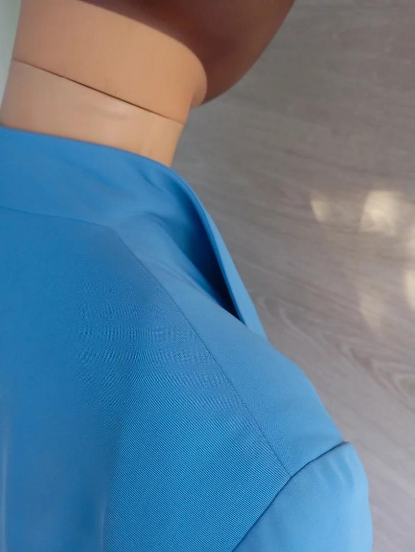 Tailleur bleu clair femme veste et jupe vintage S/m Atika