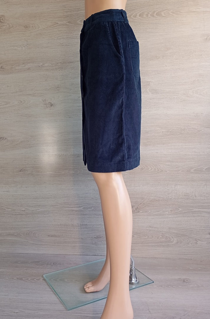 Jupe courte en velours bleu marine - Element - XS - Neuve
