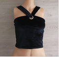 Superbe crop top Pull&bear effet velours taille S - Noir - Neuf