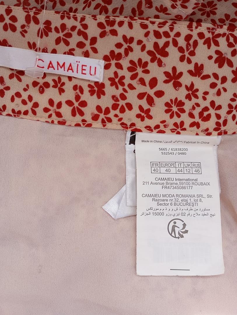 Mini-jupe fleurie rouge — Camaïeu — Taille 40