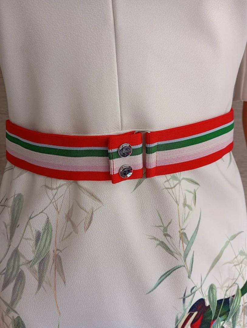 Robe mi-longue blanche imprimé nature — Ted Baker — Taille S — Très bon état