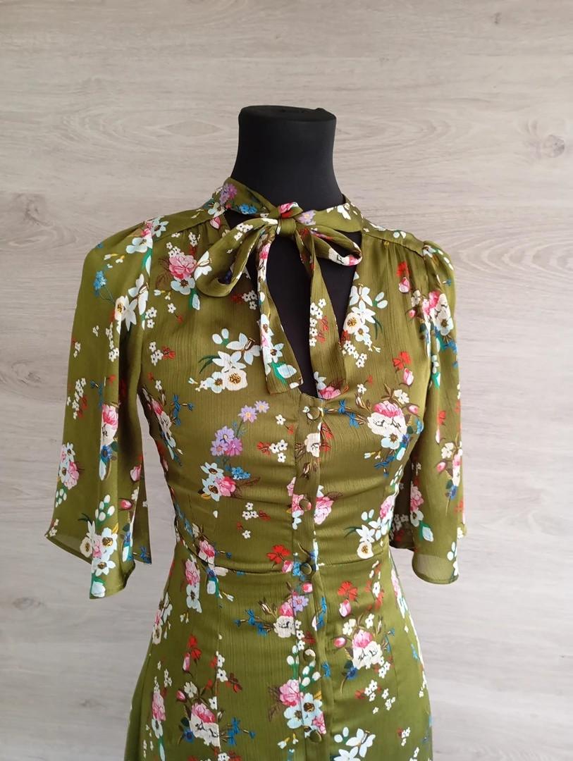 Robe midi Mango - Xs - Kaki - Très bon état