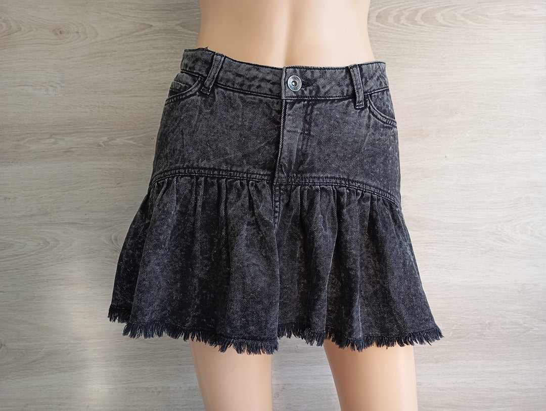 Jupe courte en jean gris/noir - Only - XS - Neuf