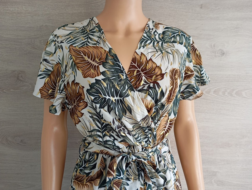 Robe longue manches courtes - M/l -multicolore - Très bon état - 100% viscose - motif florale
