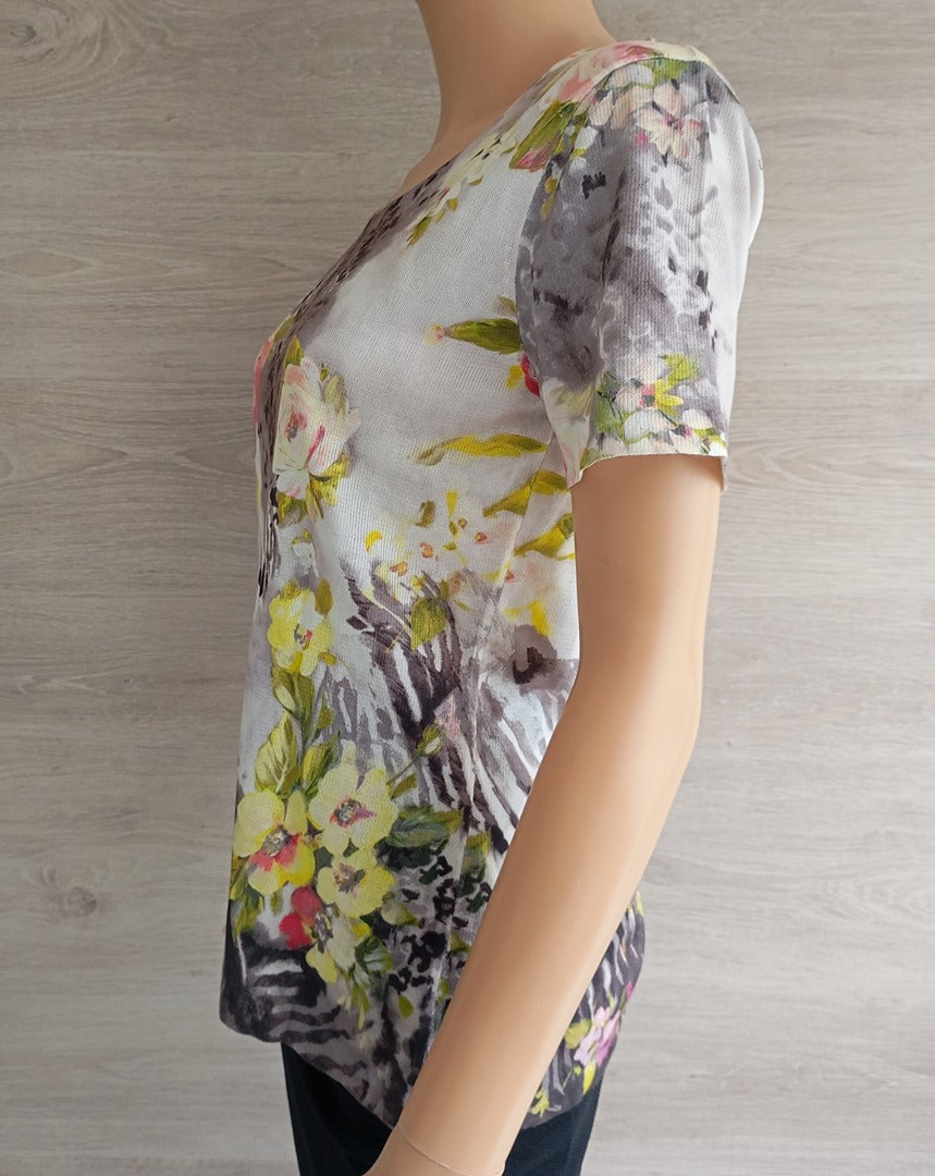 Joli tee-shirt manches courtes - Punto Roma - S - Multicolore - Neuf avec étiquette