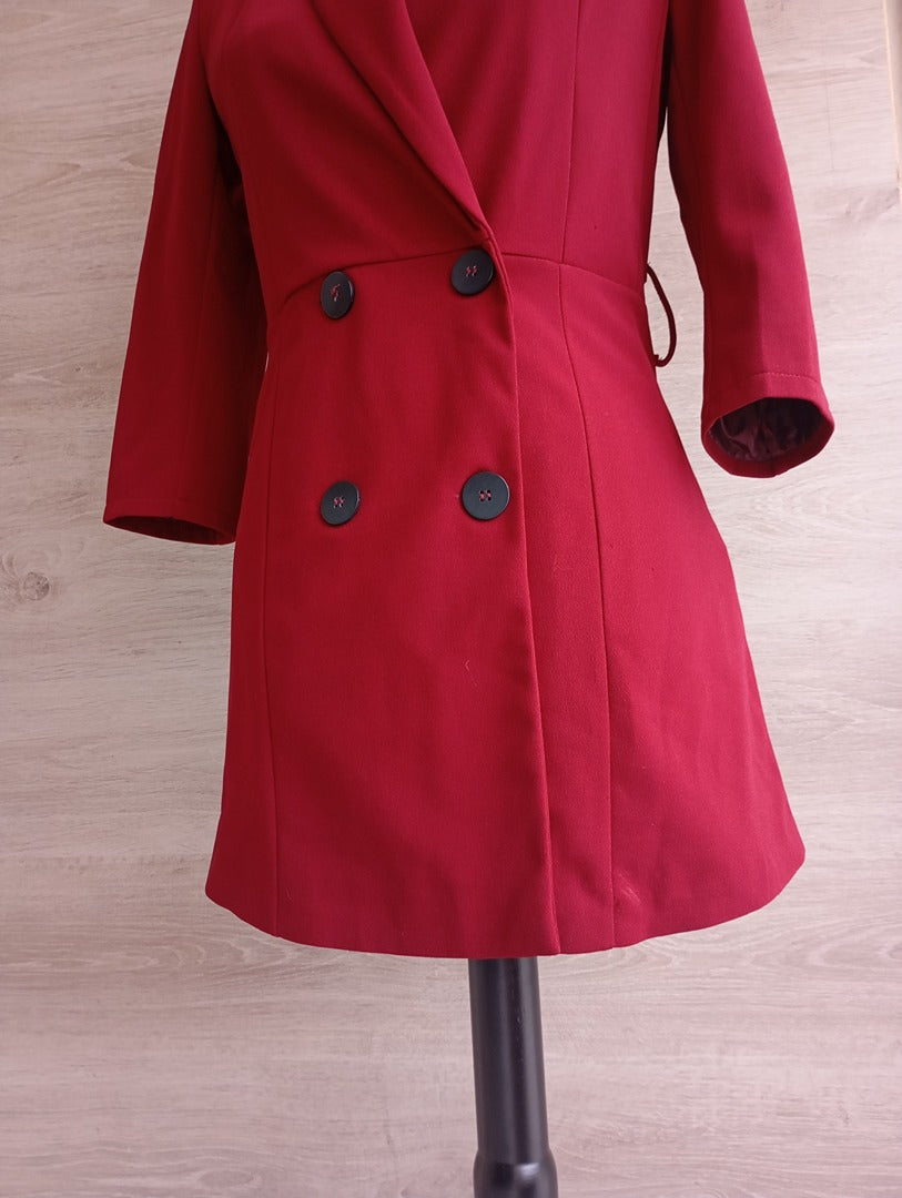Blazer manches longues Boohoo - 34 - Rouge/bordeau - neuf