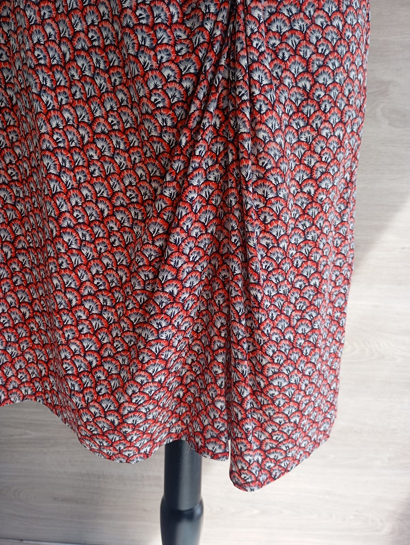 Robe Paul & Joe manches courte - L - Rouge - excellent état - 100% soie