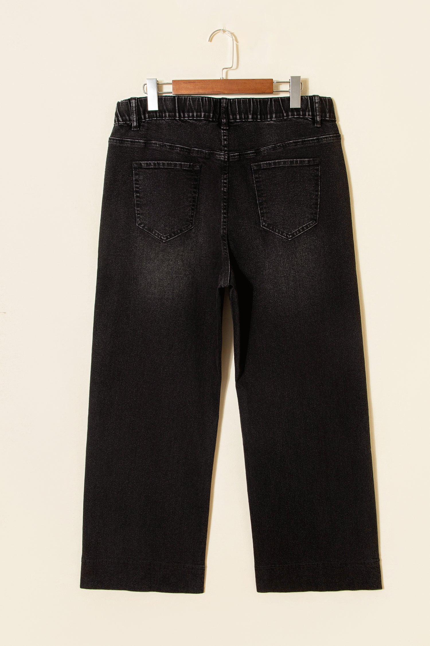 Jean Grande Taille Wide Leg à Lacets Contrastés