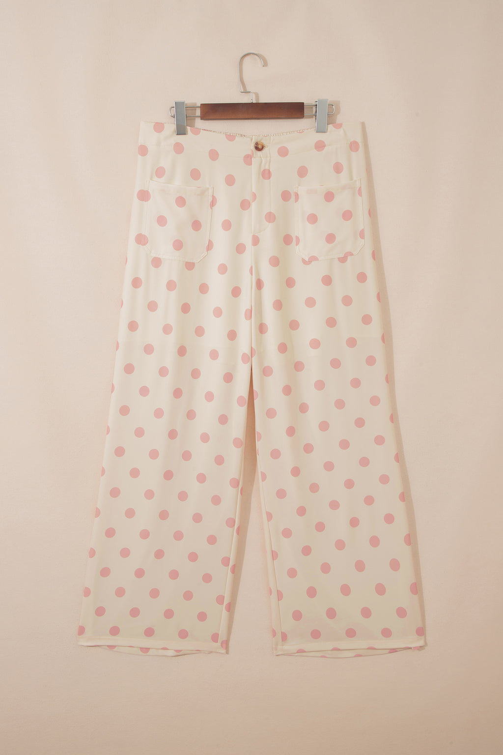 Pantalon à pois – coupe droite taille mi-haute