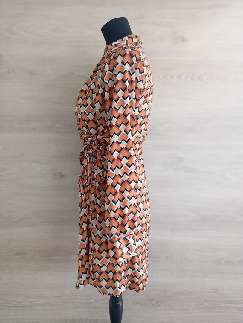 Robe portefeuille manches longues - Mango - Xs - Marron