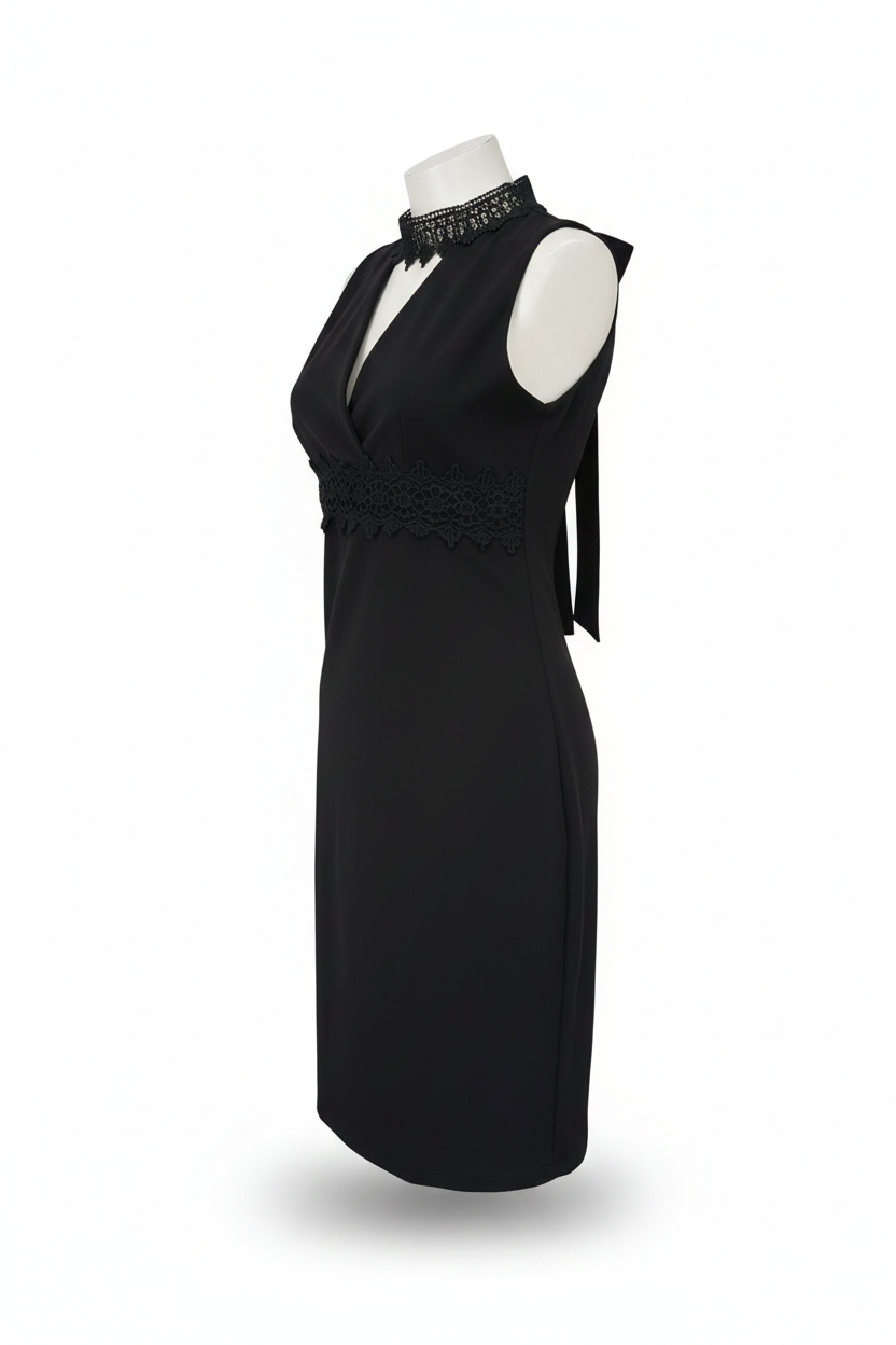Robe Yumi noire sans manches - vue de profil