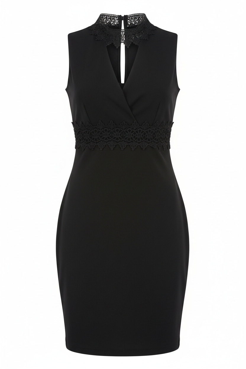 Robe Yumi noire sans manches - vue de face