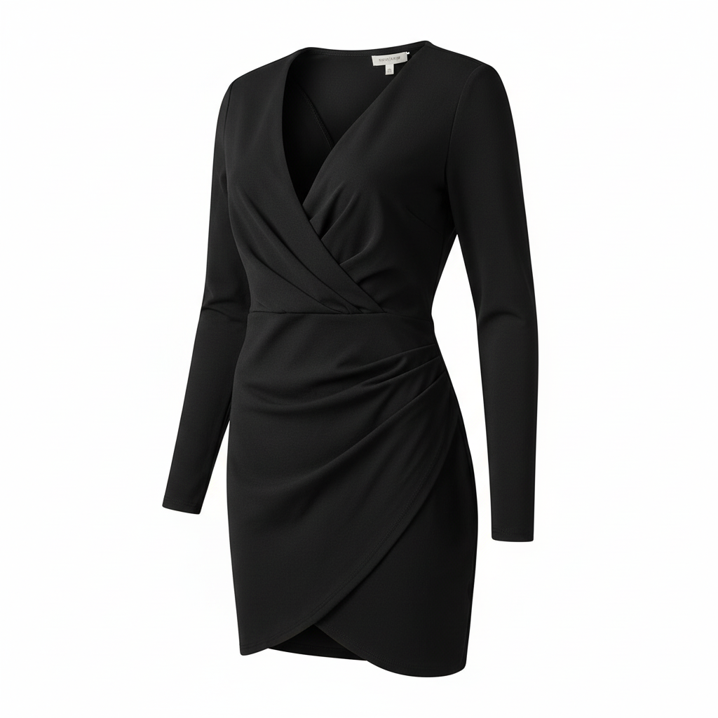 Robe courte manches longues - Zara - S - Noir - Neuf avec étiquette