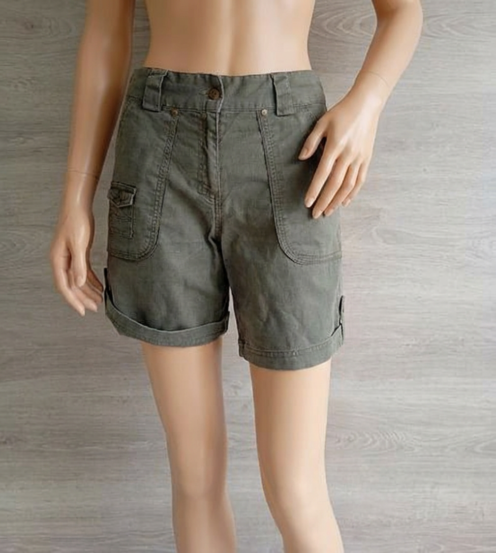 Short cargo - kiabi - S - Kaki - Très bon état - lin et coton