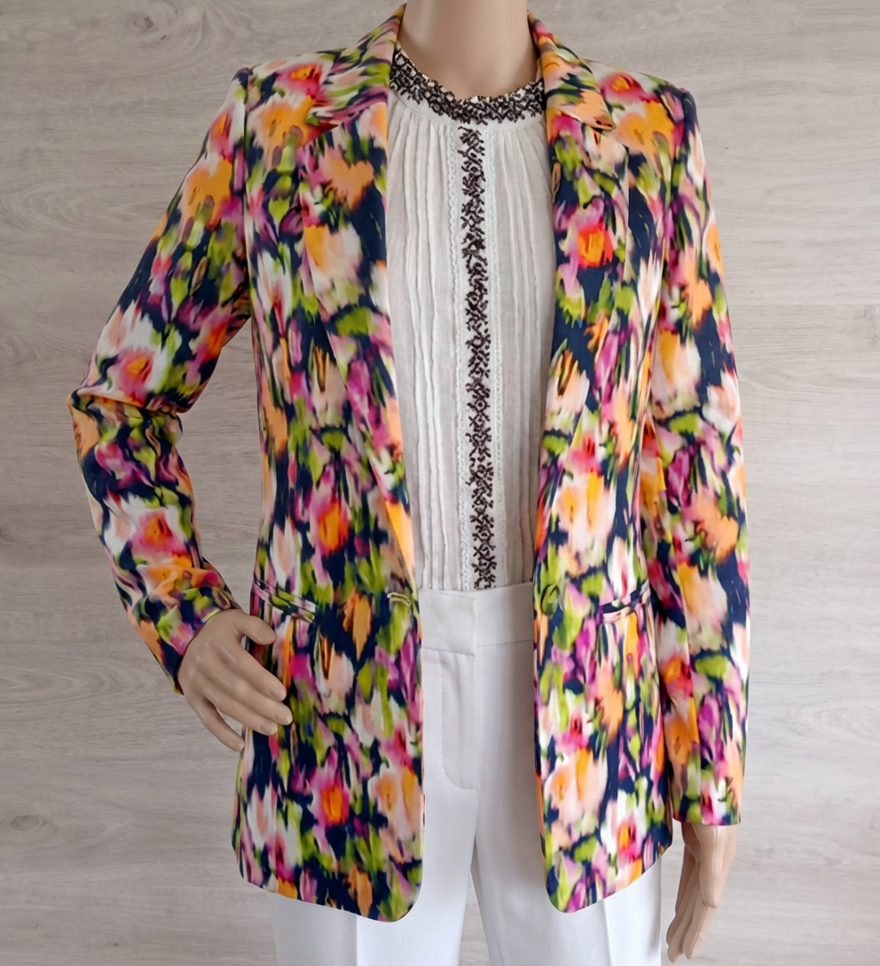 Blazer - veste - femme multicolore taille S en excellent état - cocktail - manches longues - motifs