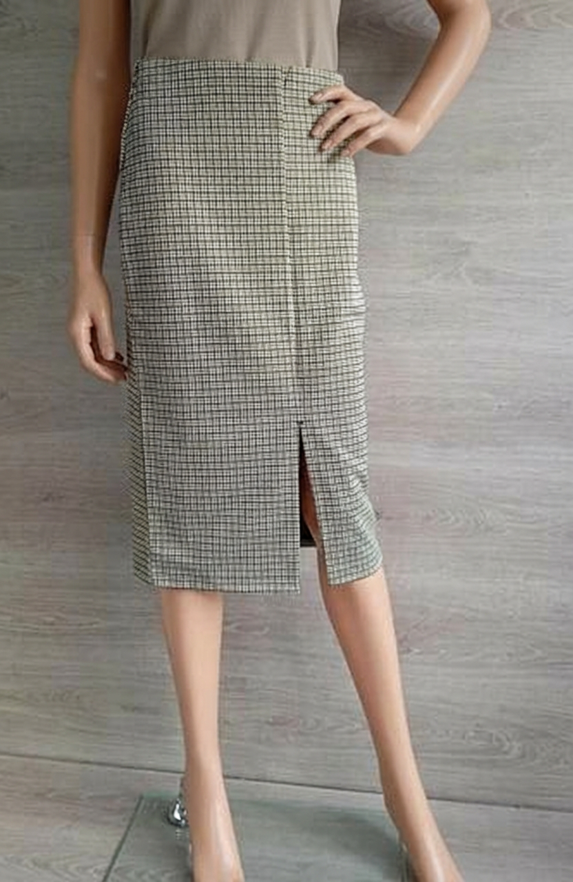 Jupe formelle à carreaux H&m - S - beige - multicolore