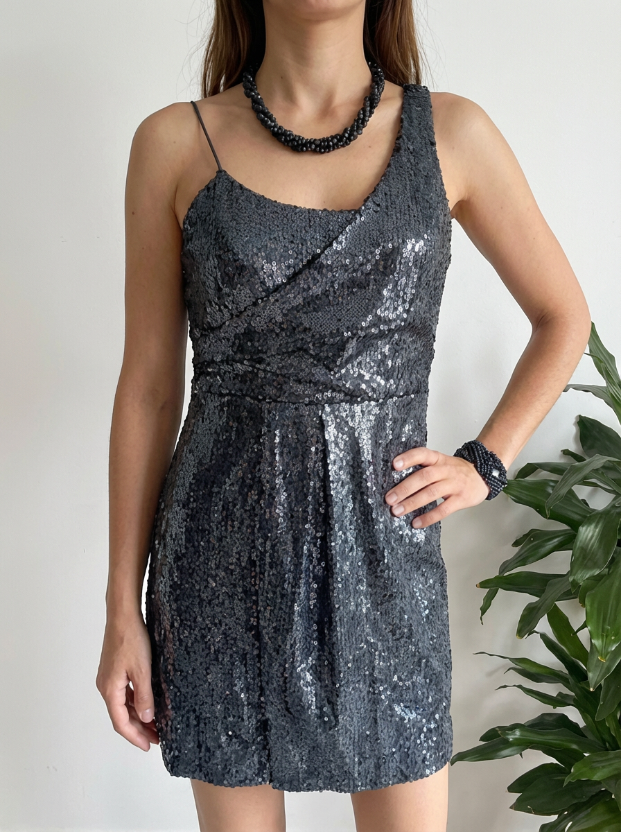 Superbe robe de soirée scintillante - Lefties taille S - Gris - neuve