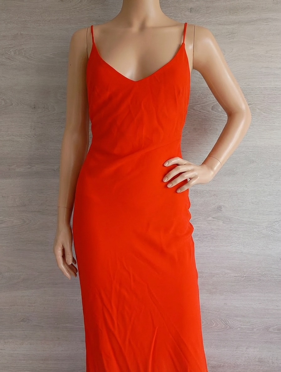 Magnifique robe longue dos nu Asos taille 32 - Rouge - neuve - 100% viscose