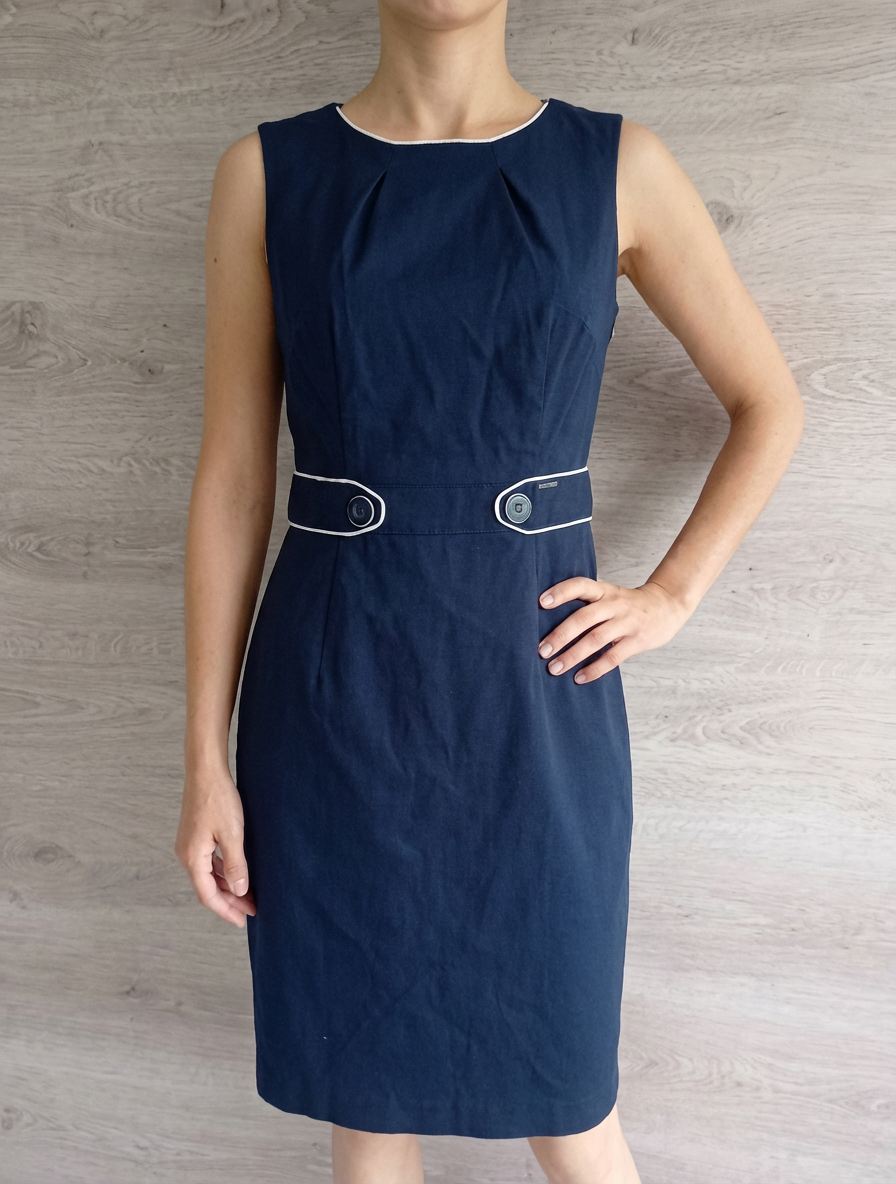 beau tailleur veste/robe f - Orsay taille S/m- marine et blanc en très bon état
