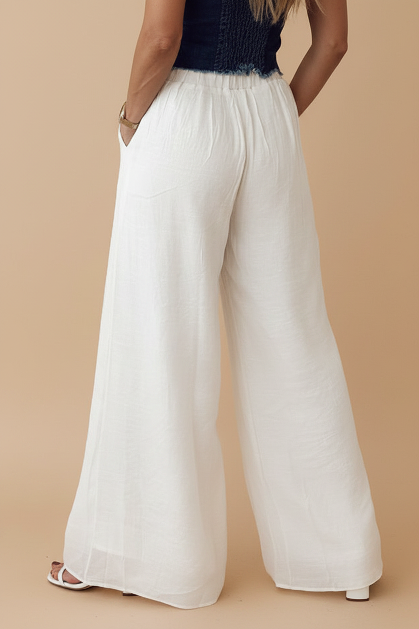 Pantalon blanc - Dos fond beige