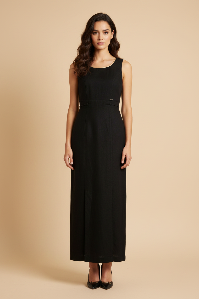 Robe longue noire Giesswein - mannequin IA