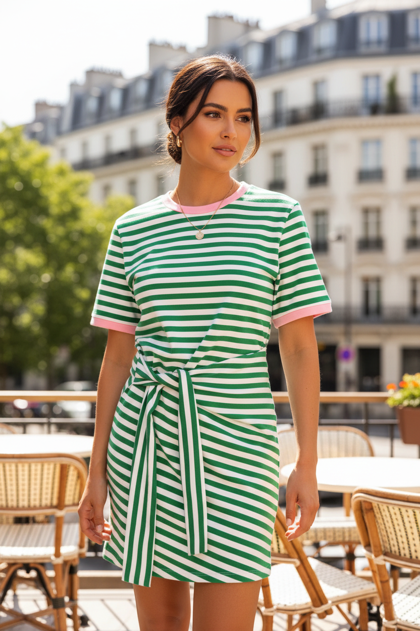 Robe marinière verte – extérieur